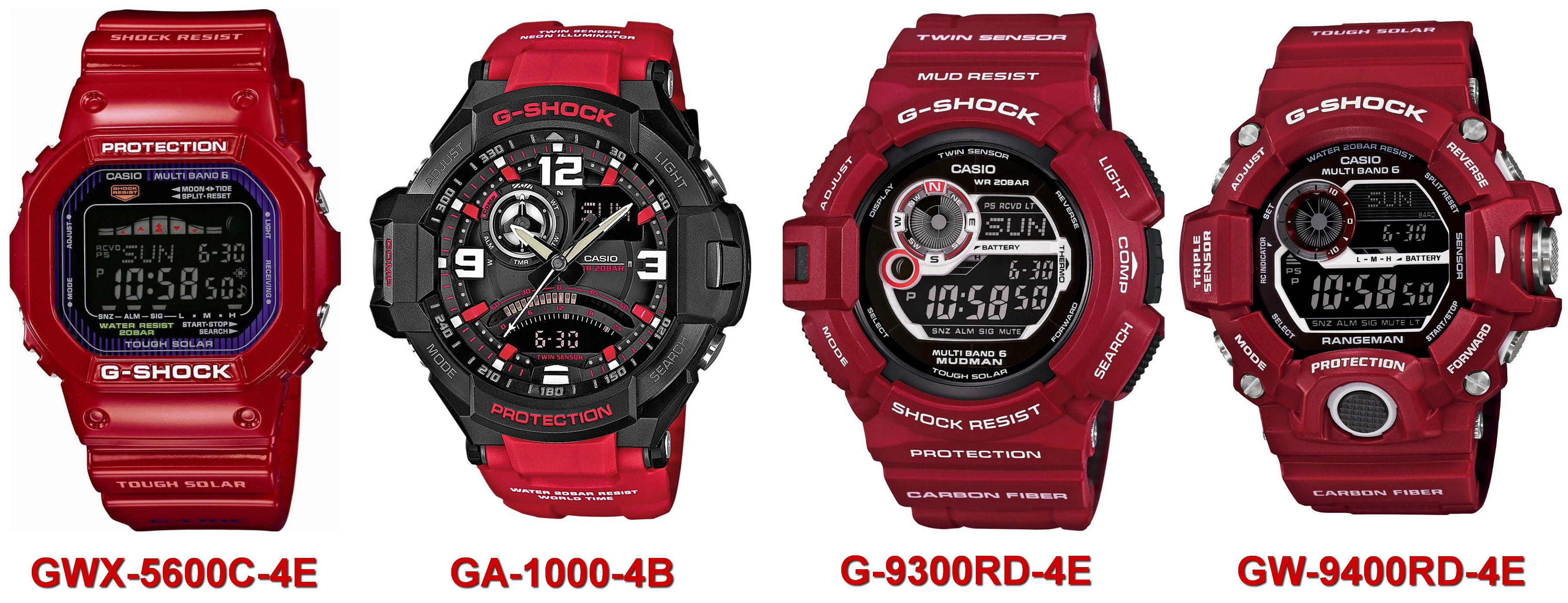 Красные G-Shock red collection